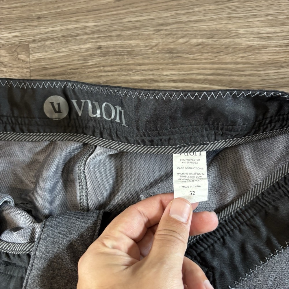 VUORI Mens Cross Trainer Drawstring French Terry Shorts Size 32 Gray - Picture 2 of 6